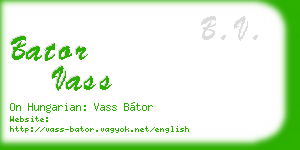 bator vass business card